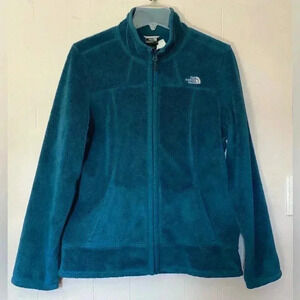 The North Face Zip Up Fleece Jacket Aquamarine Blue Women Large Outdoor